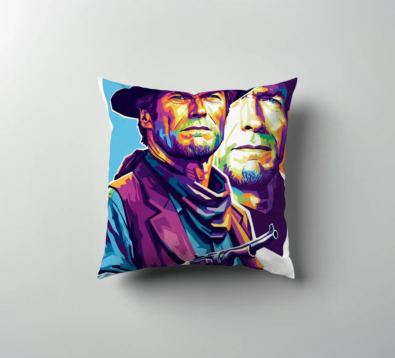 Clint Eastwood in WPAP art style cuscino da Hantamrata