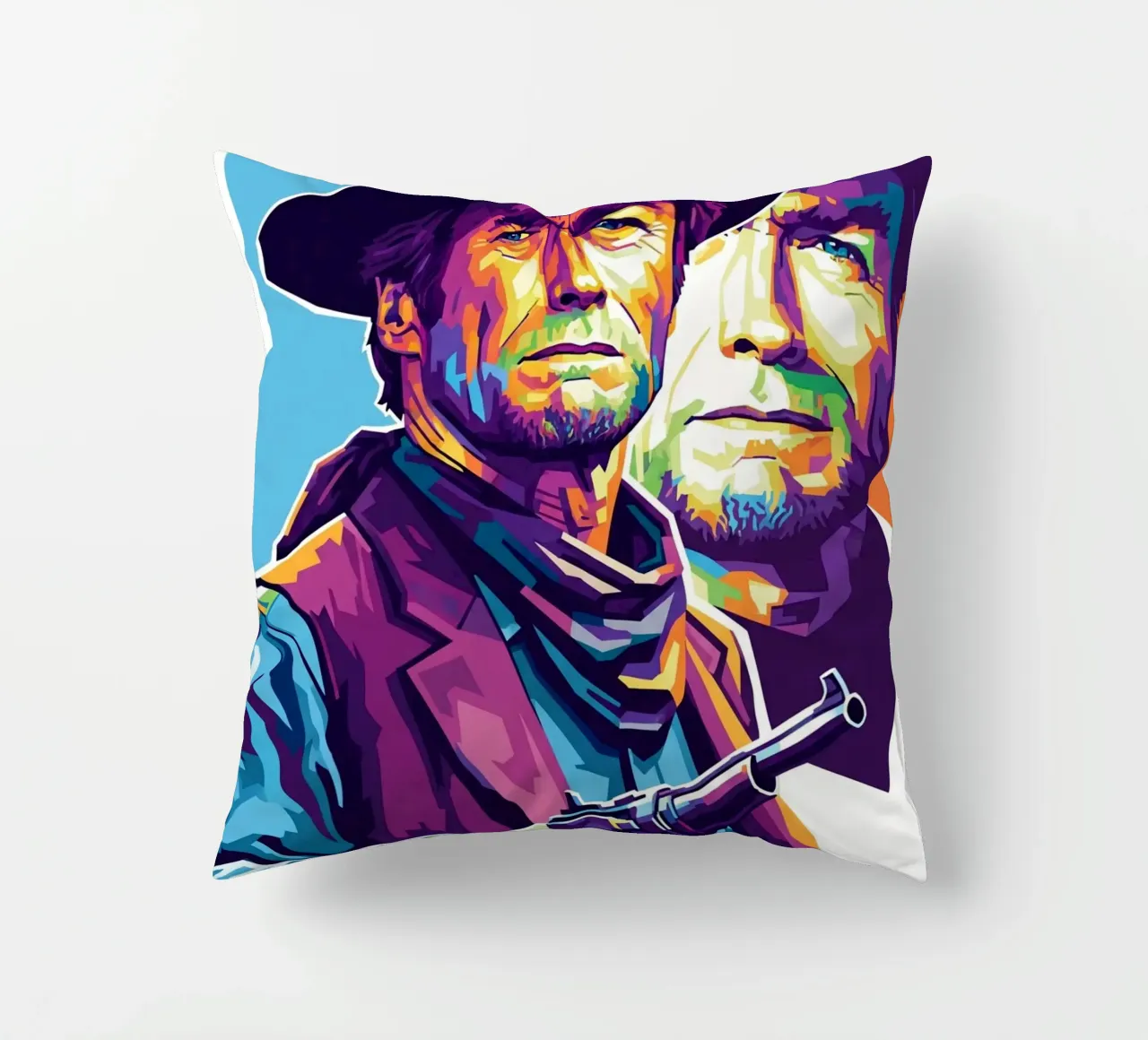 Clint Eastwood in WPAP art style cuscino da Hantamrata