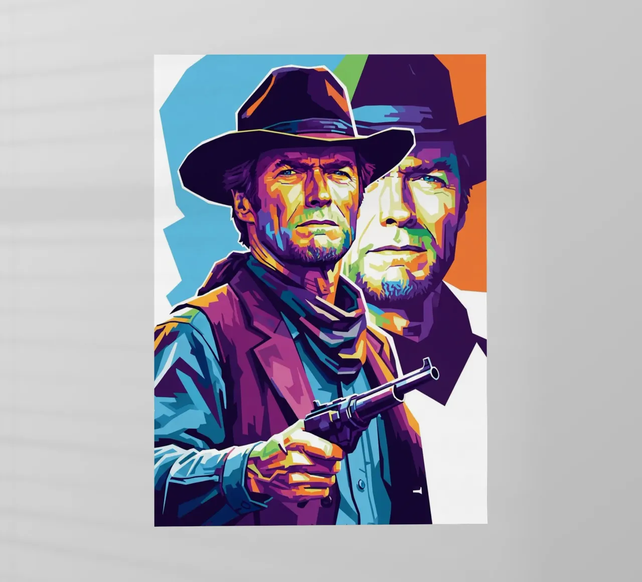 Clint Eastwood in WPAP art style pellicola backlit da Hantamrata