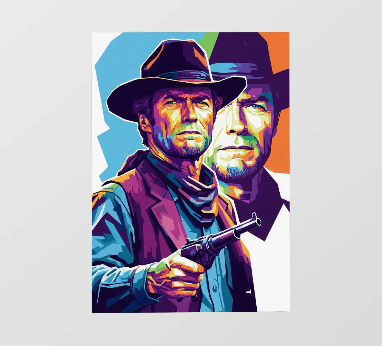 Clint Eastwood in WPAP art style telo in pvc da Hantamrata