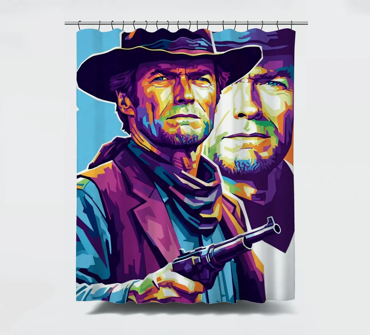 Clint Eastwood in WPAP art style tenda da doccia da Hantamrata