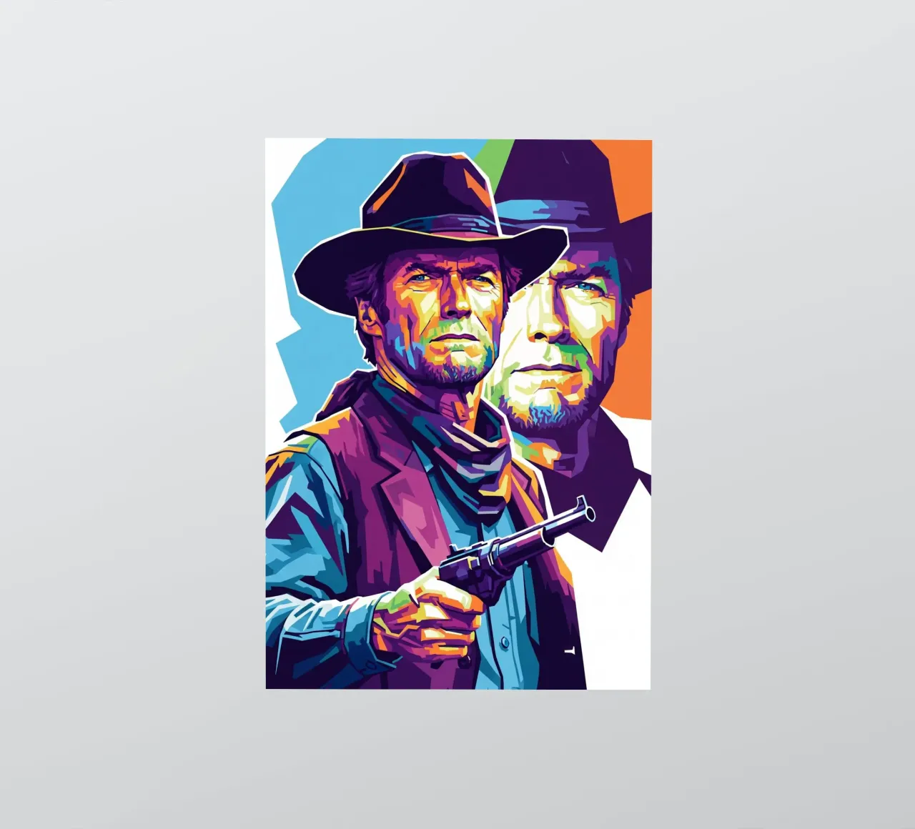 Clint Eastwood in WPAP art style adesivo da Hantamrata