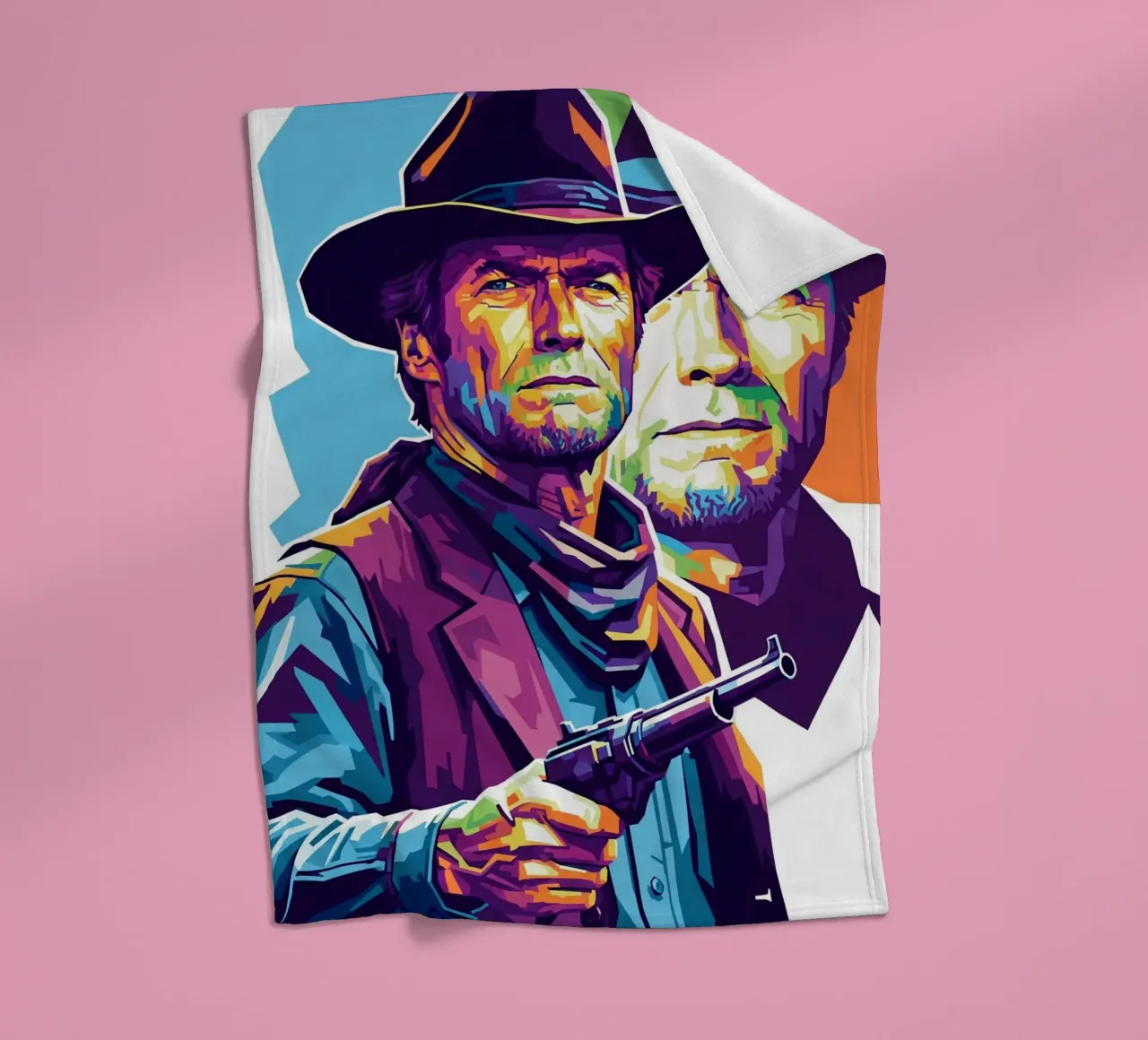 Clint Eastwood in WPAP art style coperta in pile da Hantamrata