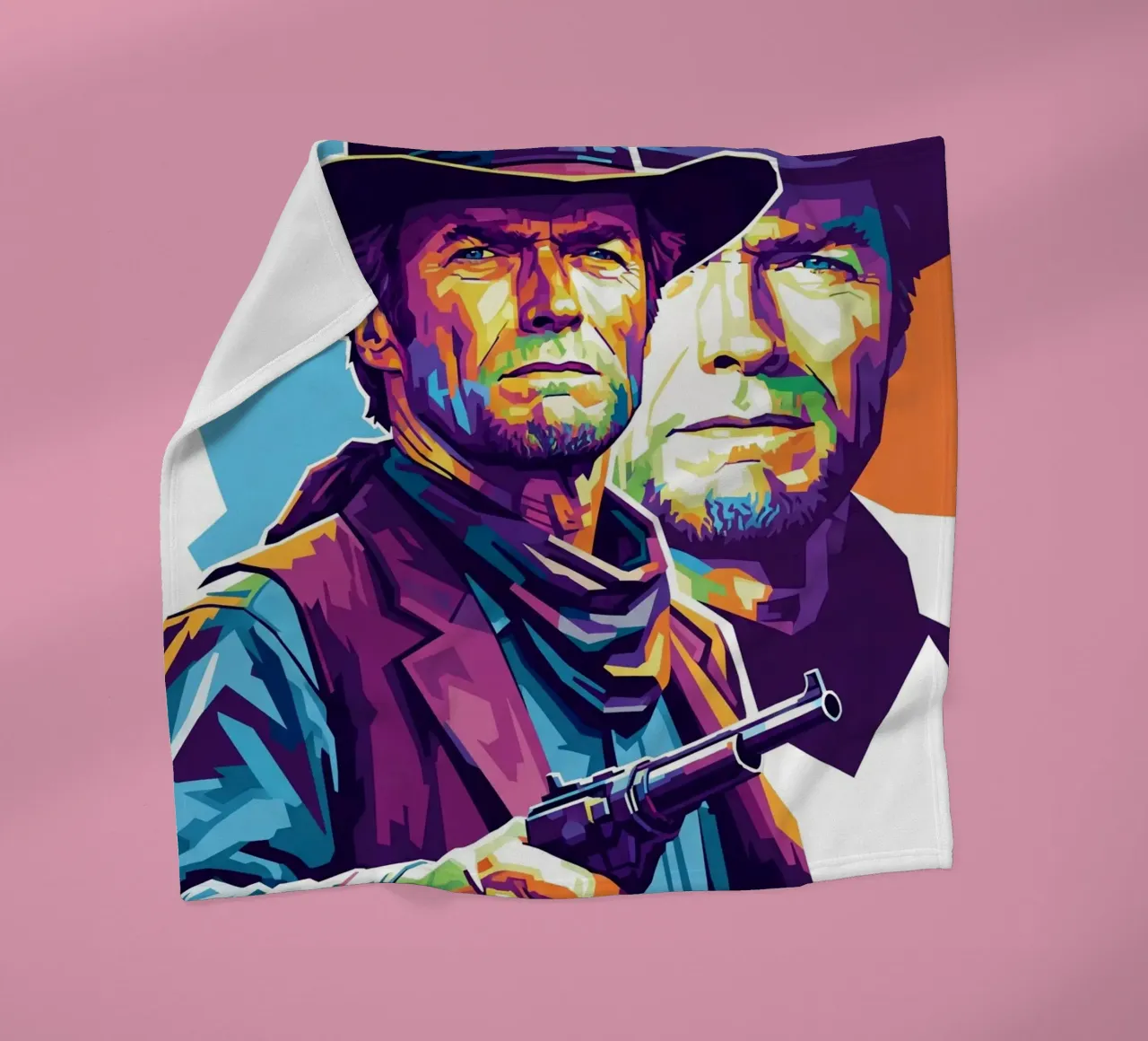 Clint Eastwood in WPAP art style coperta in pile da Hantamrata