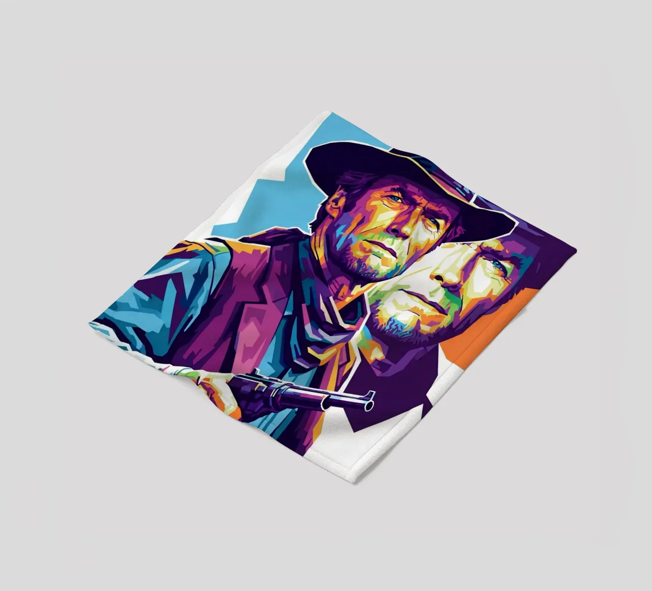 Clint Eastwood in WPAP art style coperta in pile da Hantamrata