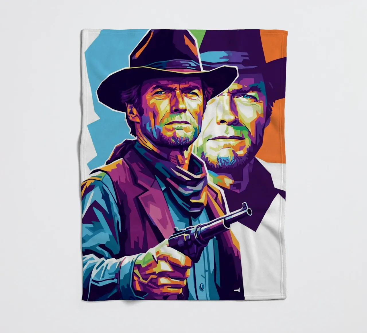 Clint Eastwood in WPAP art style coperta in pile da Hantamrata