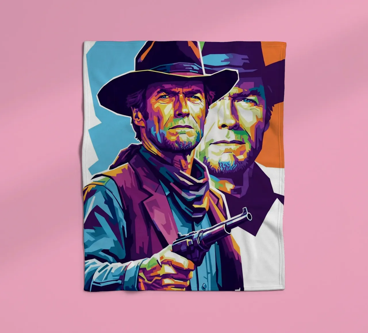 Clint Eastwood in WPAP art style coperta in pile da Hantamrata