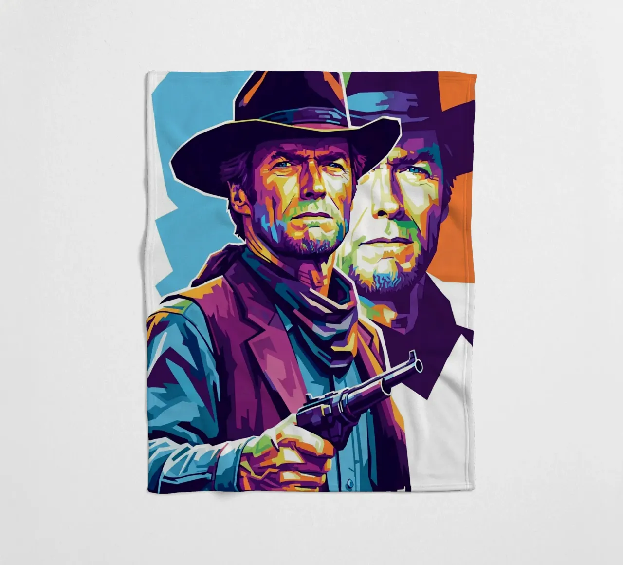 Clint Eastwood in WPAP art style coperta in pile da Hantamrata