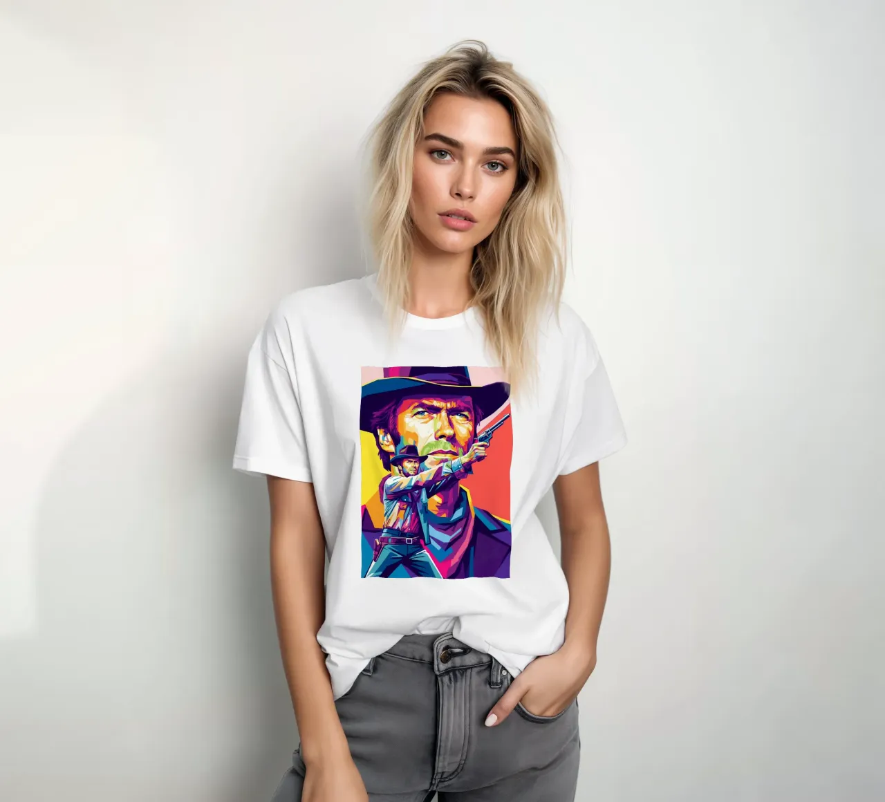 Clint Eastwood in WPAP art style (2) t-shirt da Hantamrata