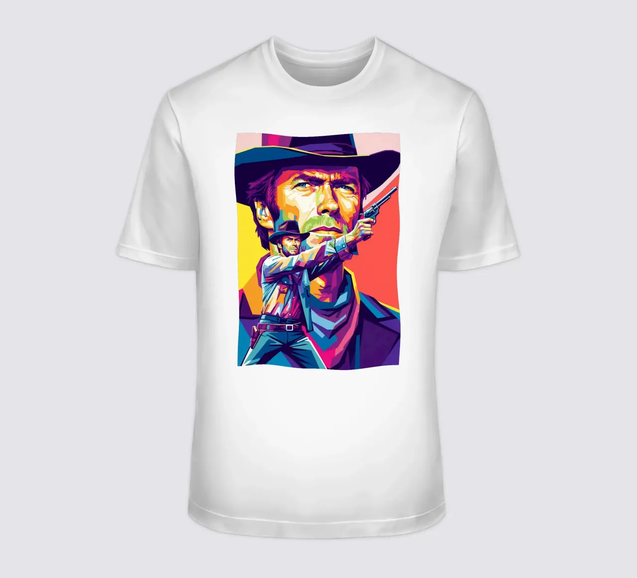 Clint Eastwood in WPAP art style (2) t-shirt da Hantamrata