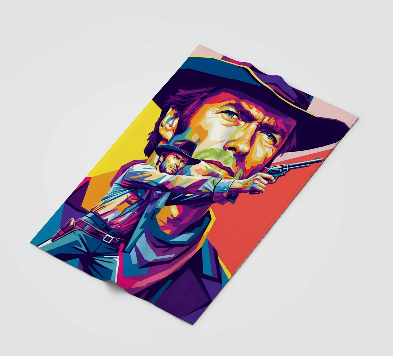 Clint Eastwood in WPAP art style (2) coperta in pile da Hantamrata