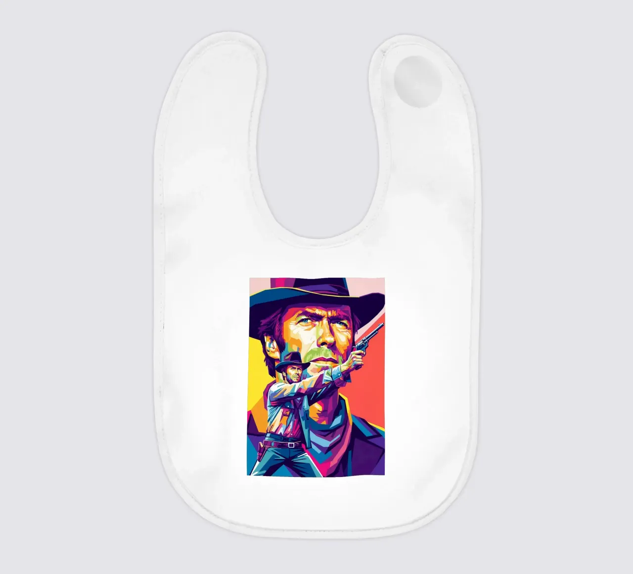 Clint Eastwood in WPAP art style (2) bavaglino da Hantamrata