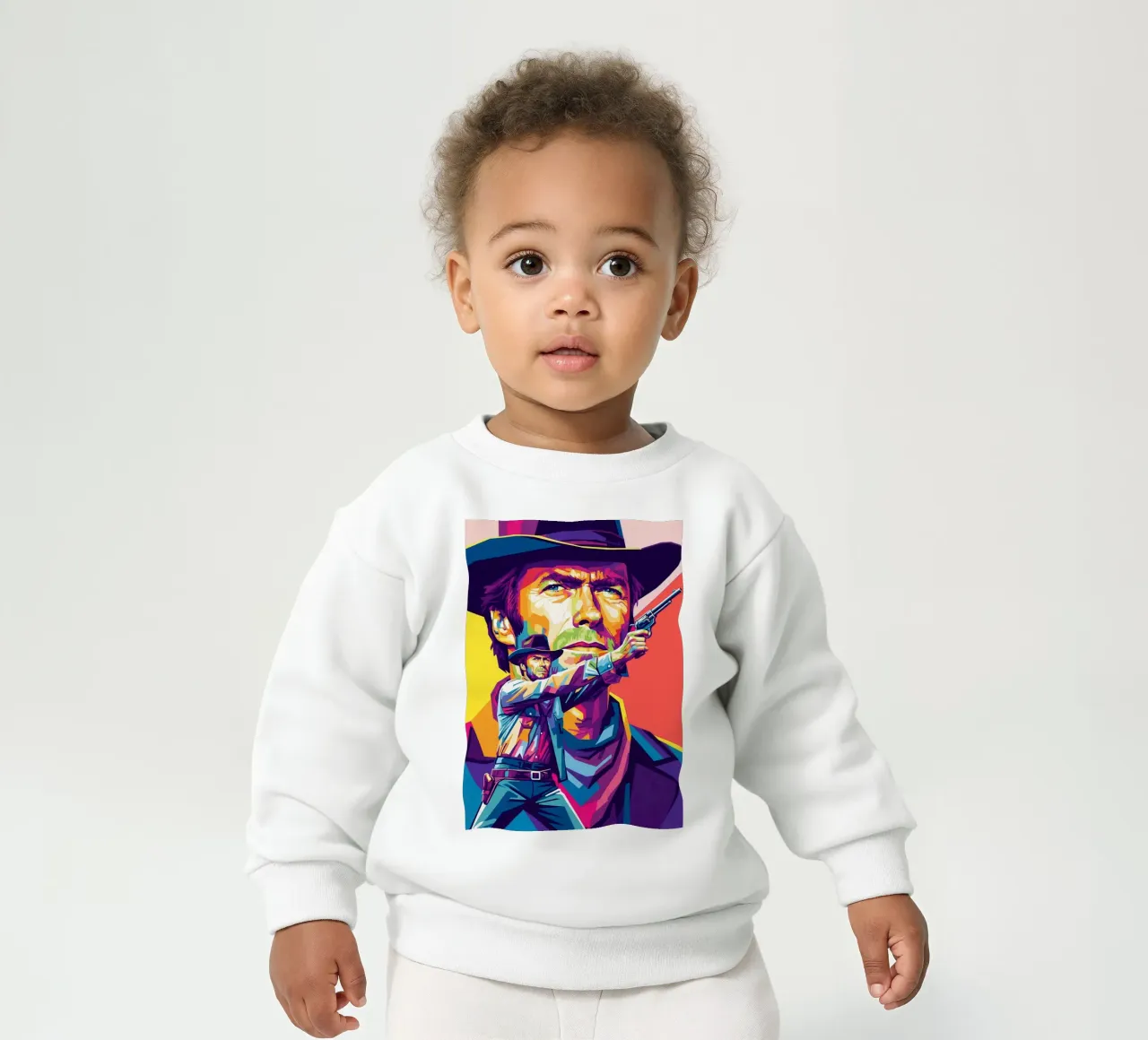 Clint Eastwood in WPAP art style (2) sudadera de bebé de Hantamrata