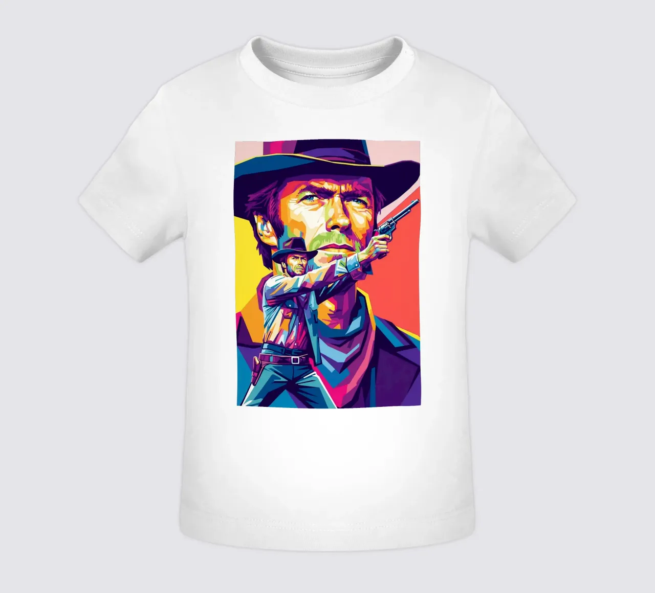Clint Eastwood in WPAP art style (2) maglietta neonato da Hantamrata
