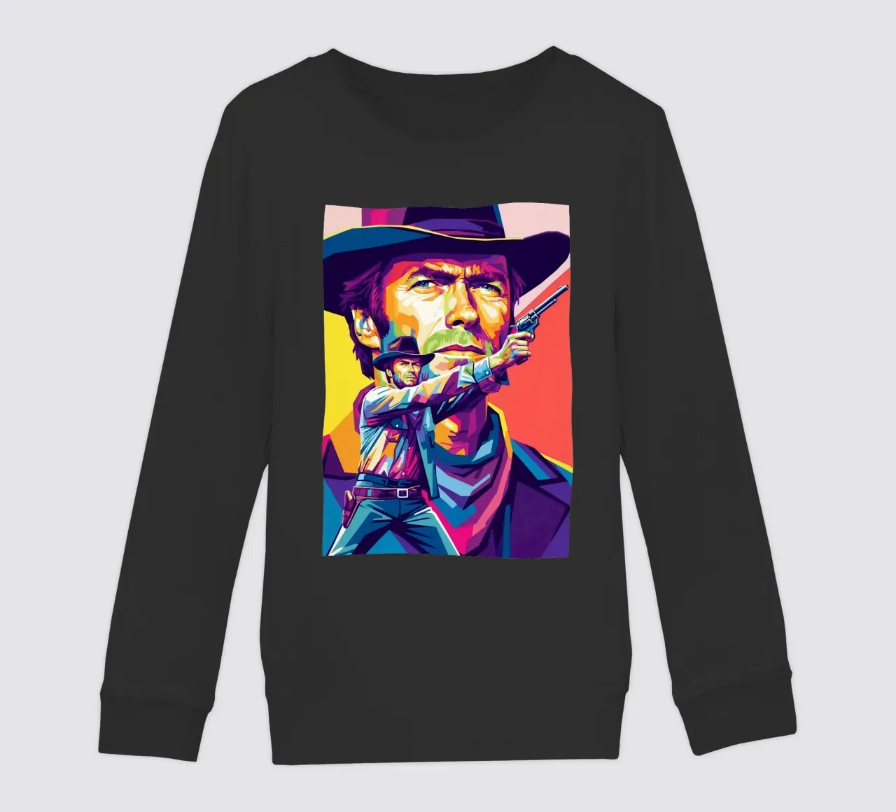Clint Eastwood in WPAP art style (2) felpa bambino da Hantamrata