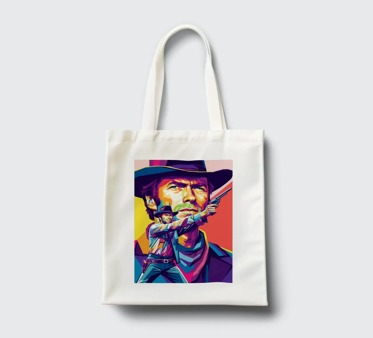 Clint Eastwood in WPAP art style (2) Jutebeutel von Hantamrata