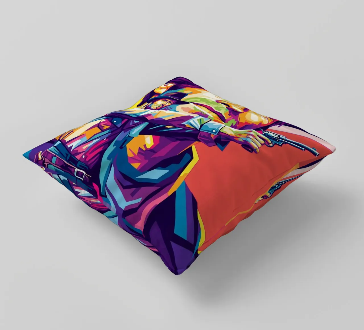 Clint Eastwood in WPAP art style (2) cuscino da Hantamrata