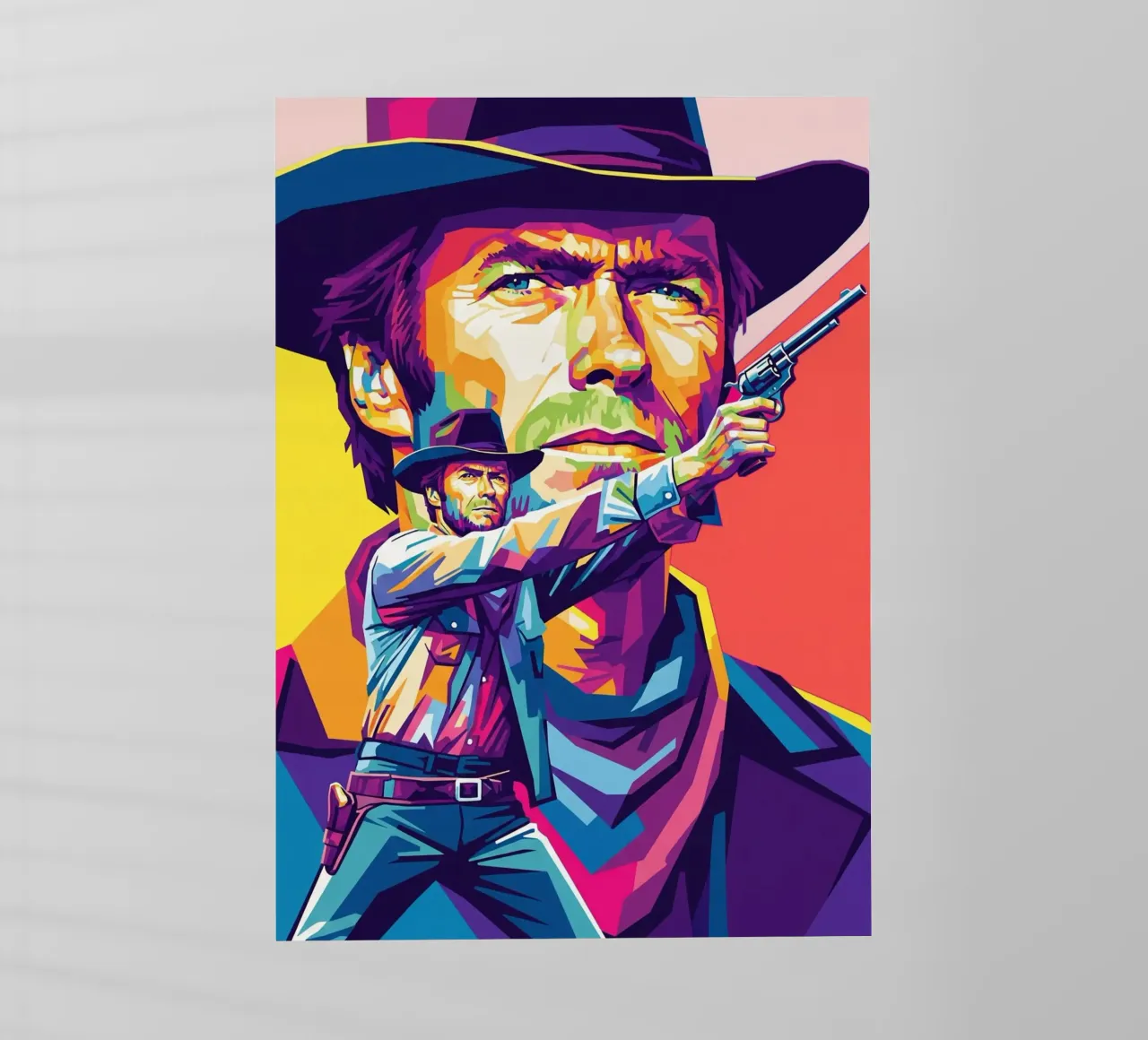 Clint Eastwood in WPAP art style (2) pellicola backlit da Hantamrata