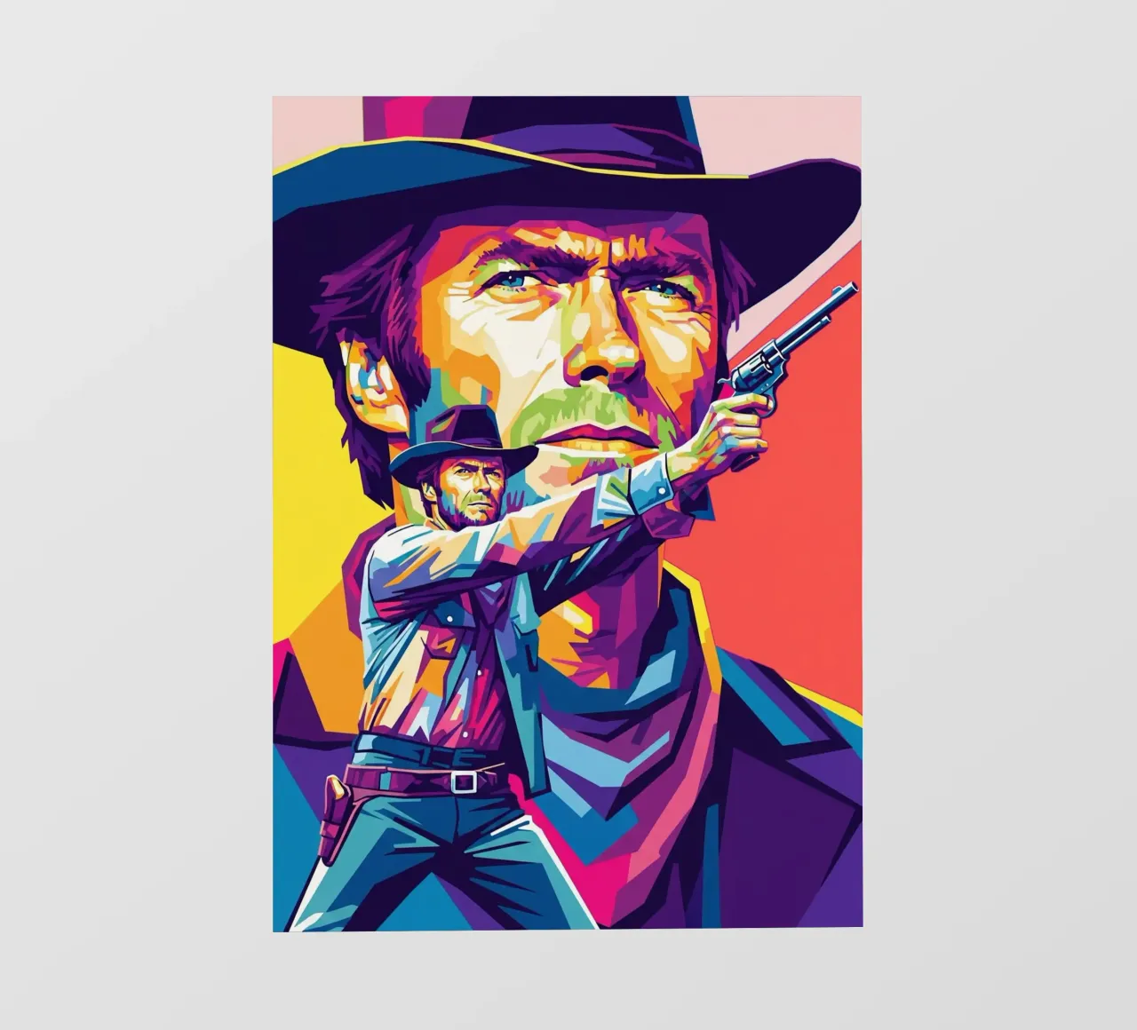 Clint Eastwood in WPAP art style (2) pellicola backlit da Hantamrata