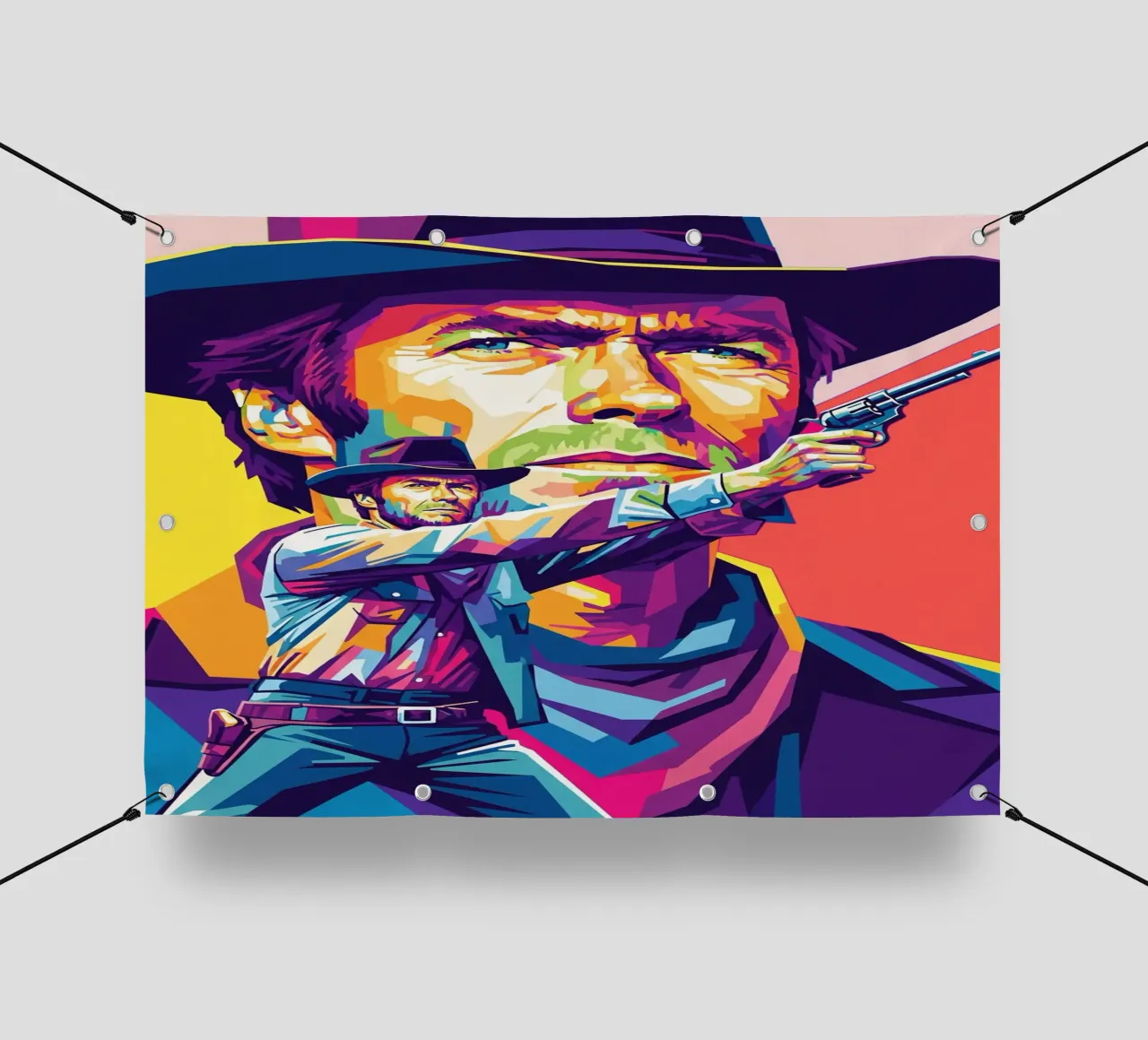 Clint Eastwood in WPAP art style (2) PVC Plane von Hantamrata