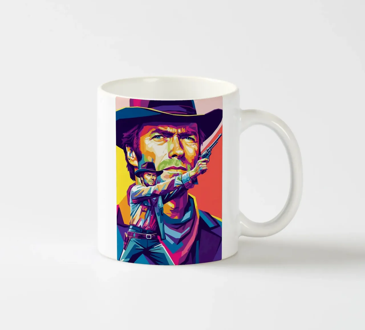 Clint Eastwood in WPAP art style (2) tazza in ceramica da Hantamrata