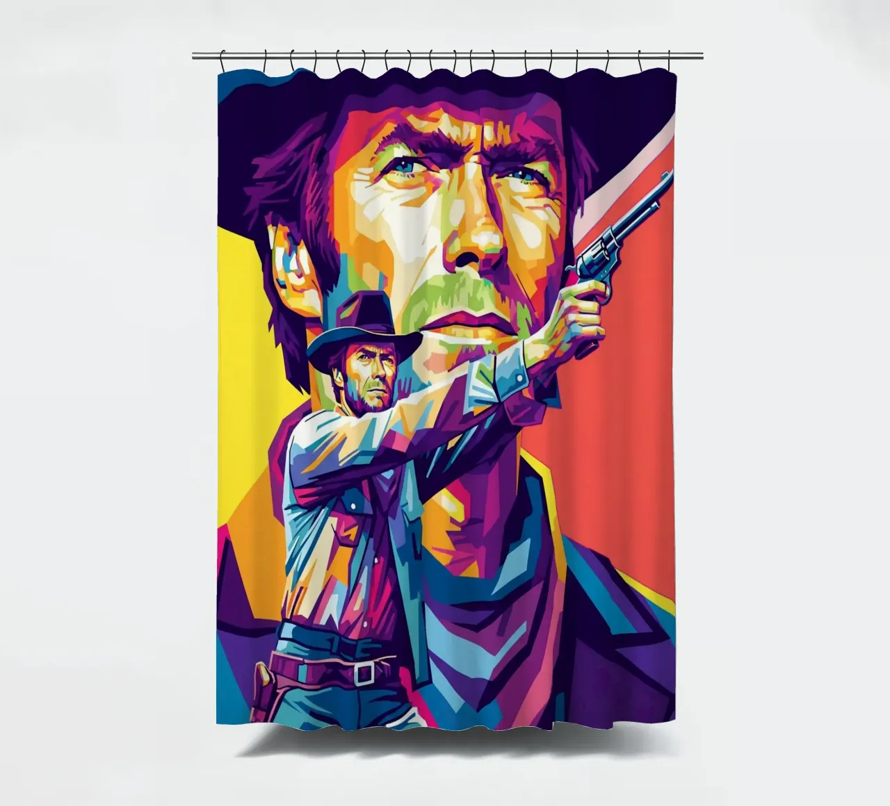 Clint Eastwood in WPAP art style (2) tenda da doccia da Hantamrata