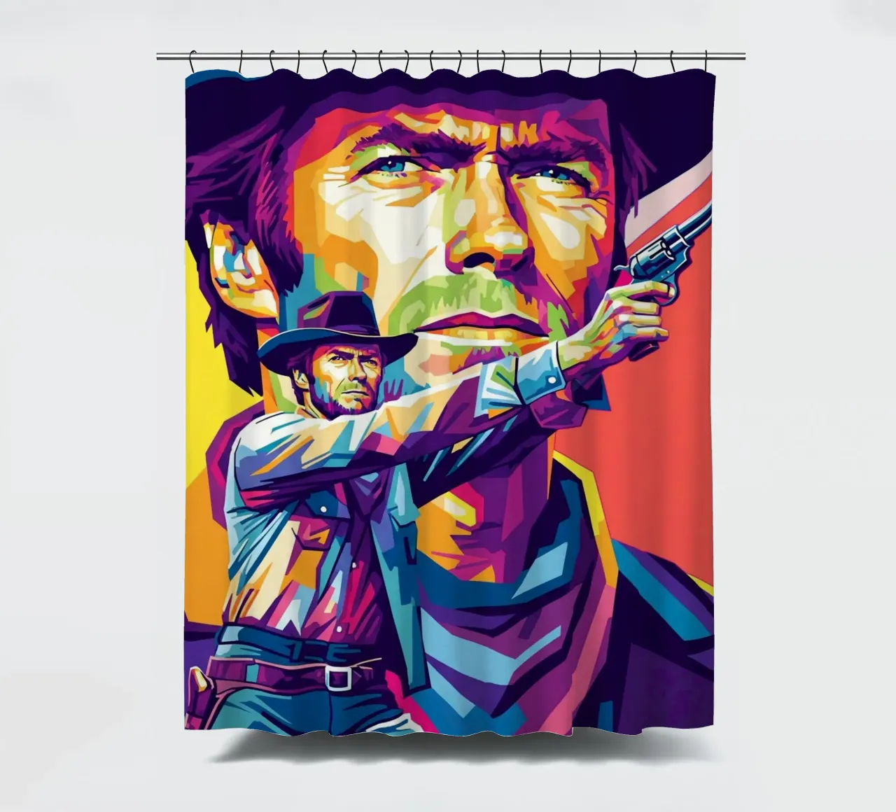 Clint Eastwood in WPAP art style (2) tenda da doccia da Hantamrata