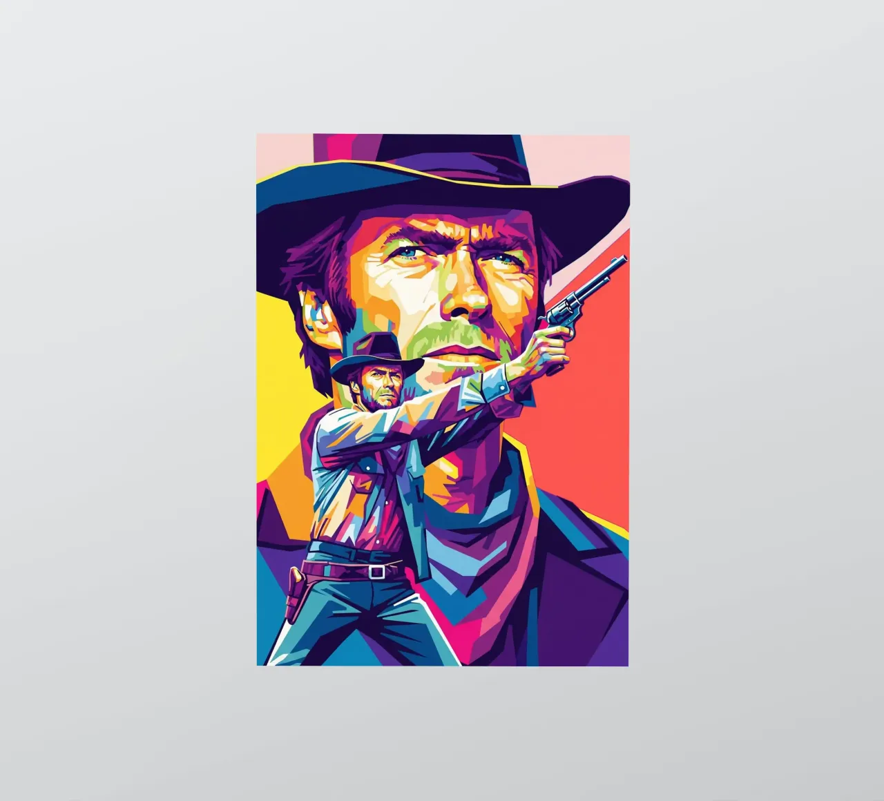 Clint Eastwood in WPAP art style (2) adesivo da Hantamrata