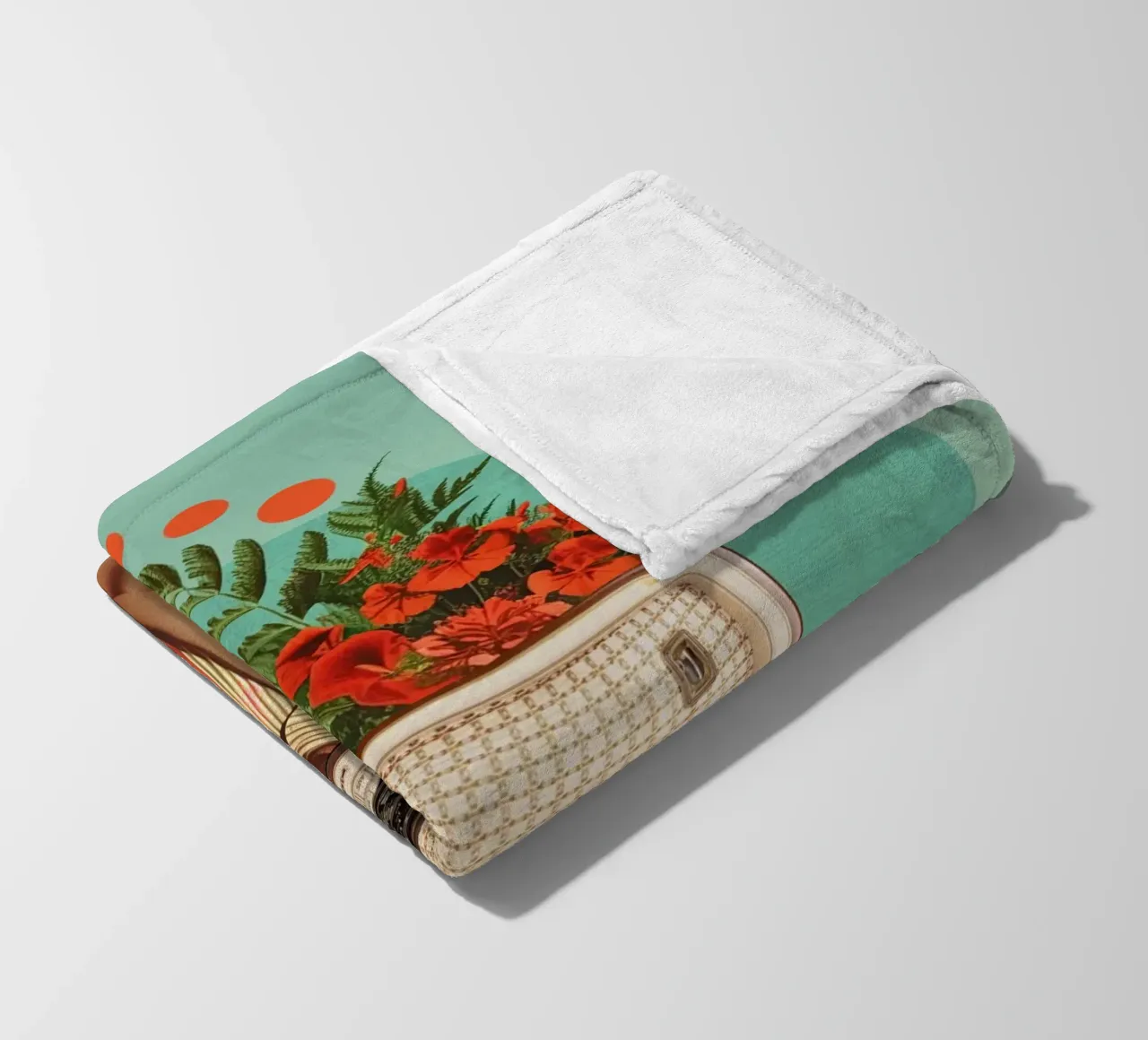 Uomo con testa di radio e fiori coperta in pile da Dapidoka