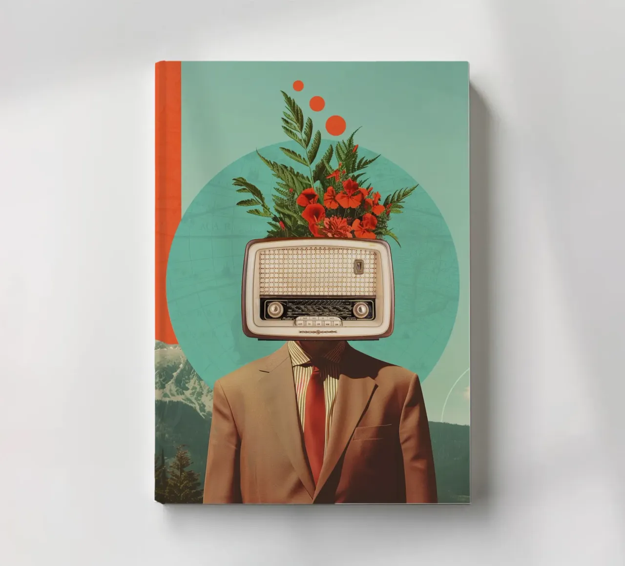 Man with Radio Head and Flowers notebook by Dapidoka