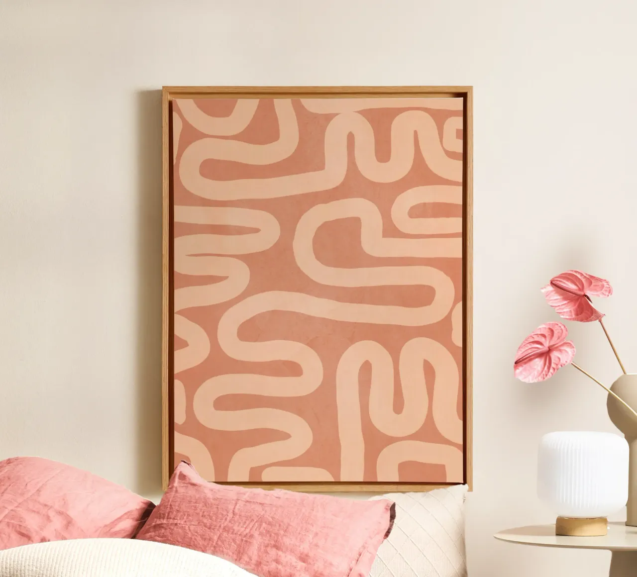 Line Form Study canvas with Floater frame by LeaDArt