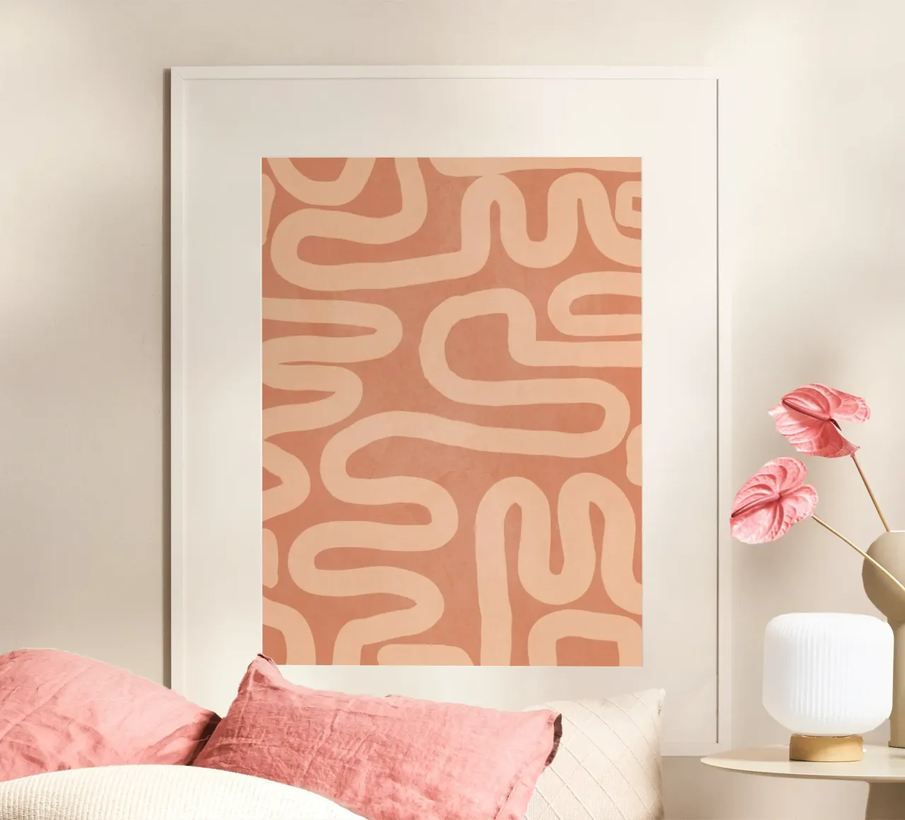 Studio della forma della linea poster con telaio in alluminio da LeaDArt