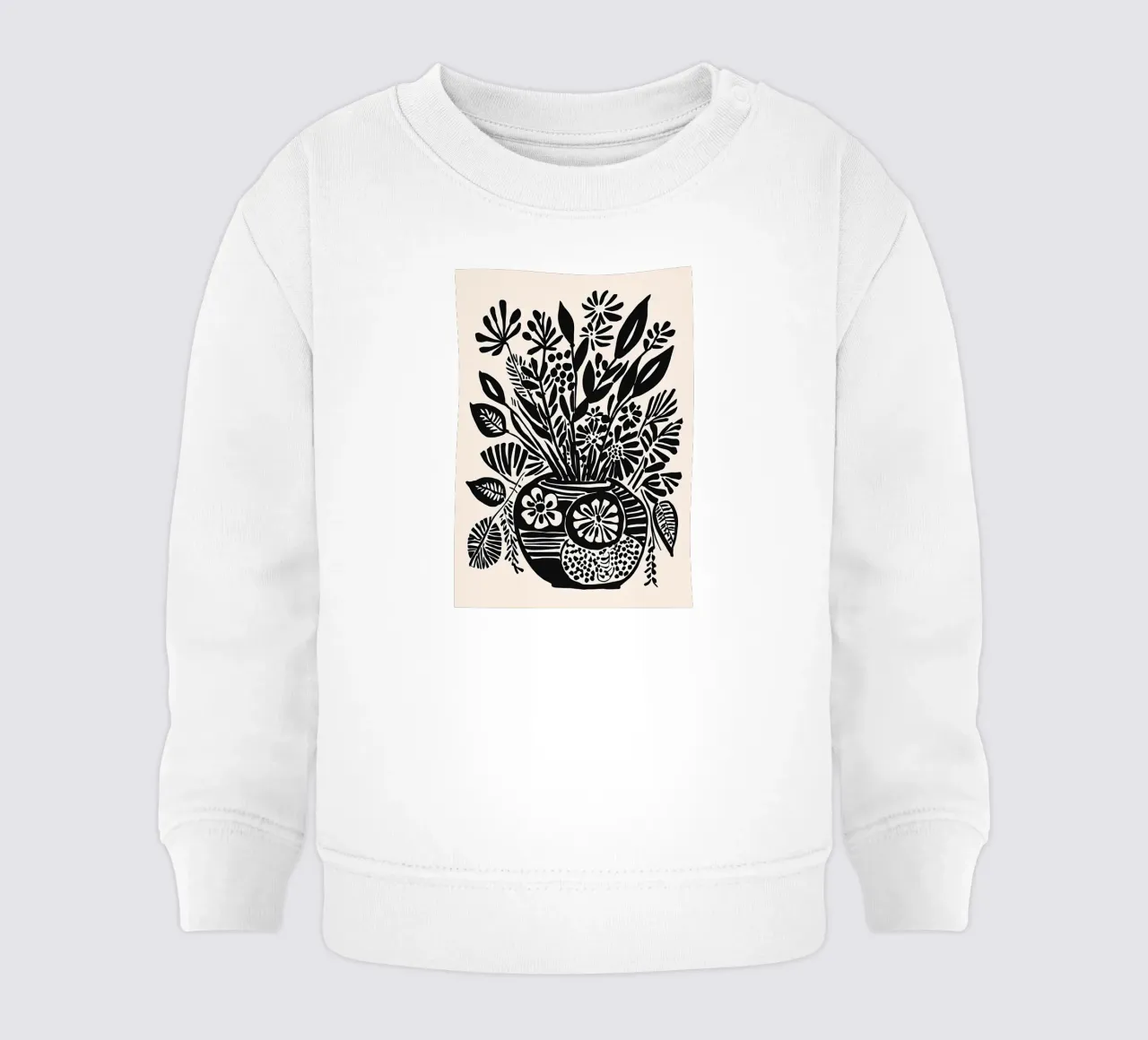 Bouquet di fiori in bianco e nero felpa neonato da Haleigh