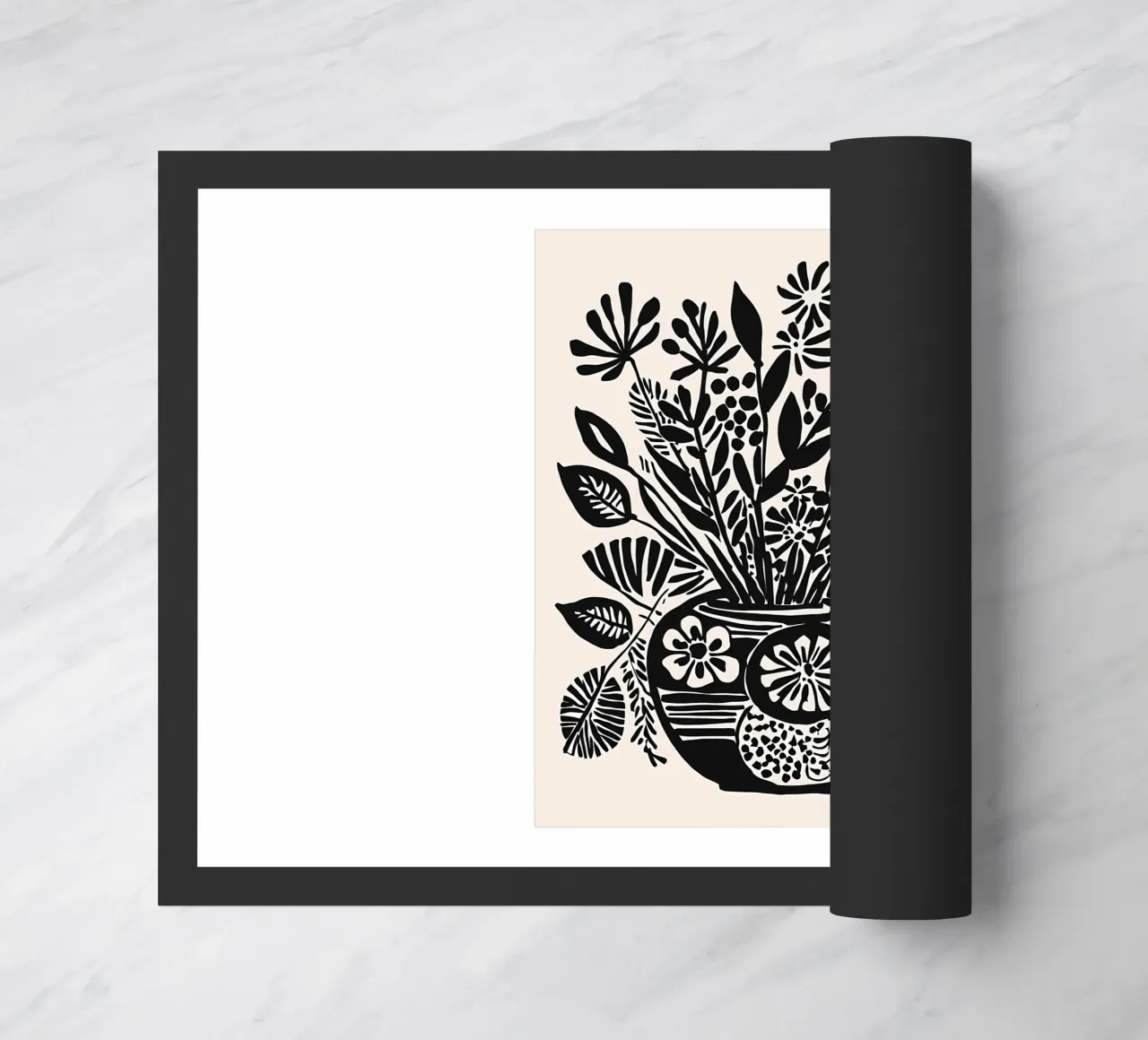 Bouquet di fiori in bianco e nero zerbino da Haleigh