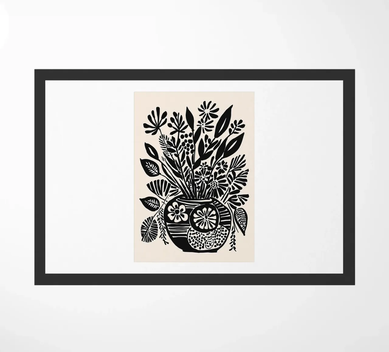 Bouquet di fiori in bianco e nero zerbino da Haleigh