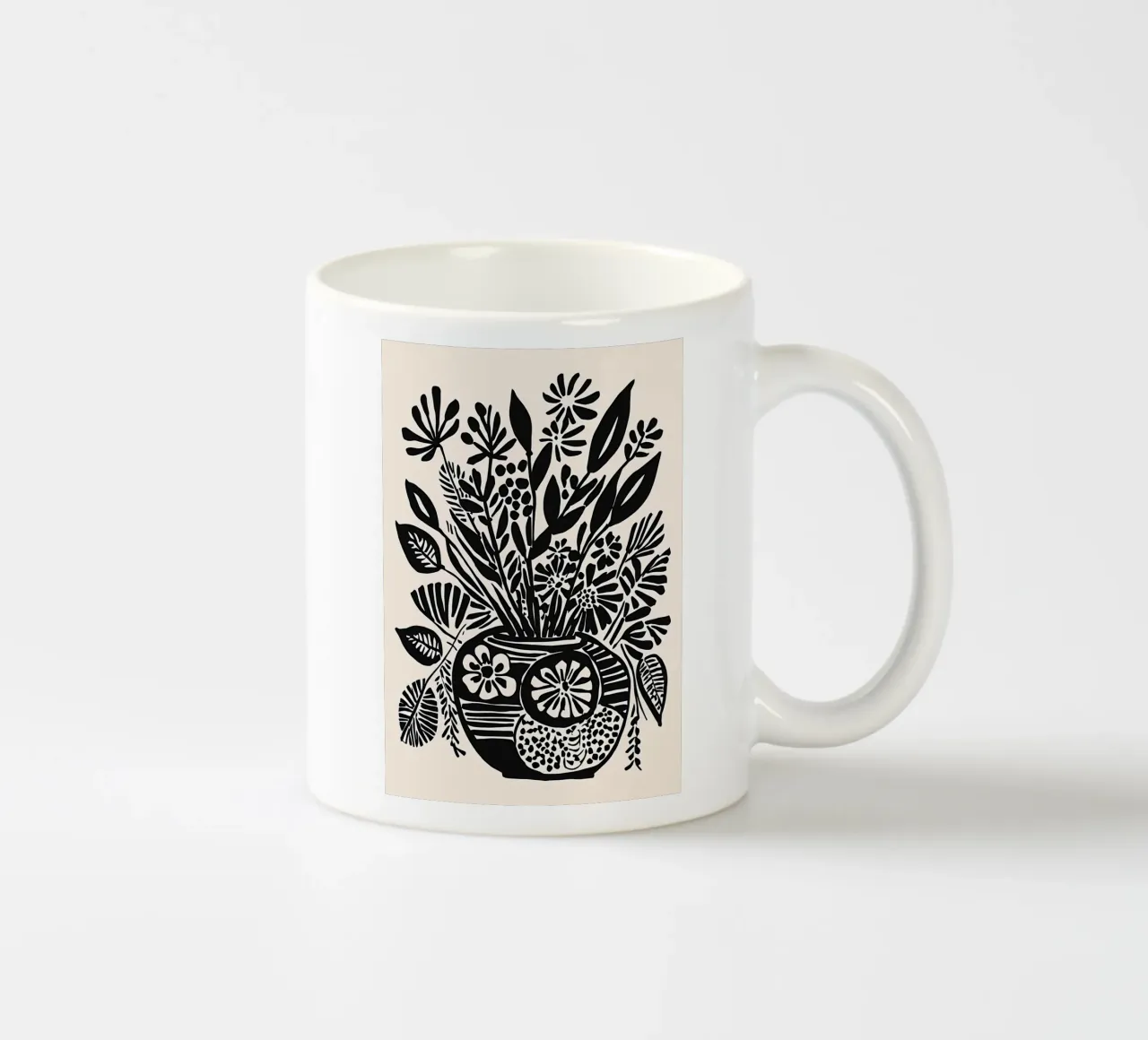 Bouquet di fiori in bianco e nero tazza in ceramica da Haleigh