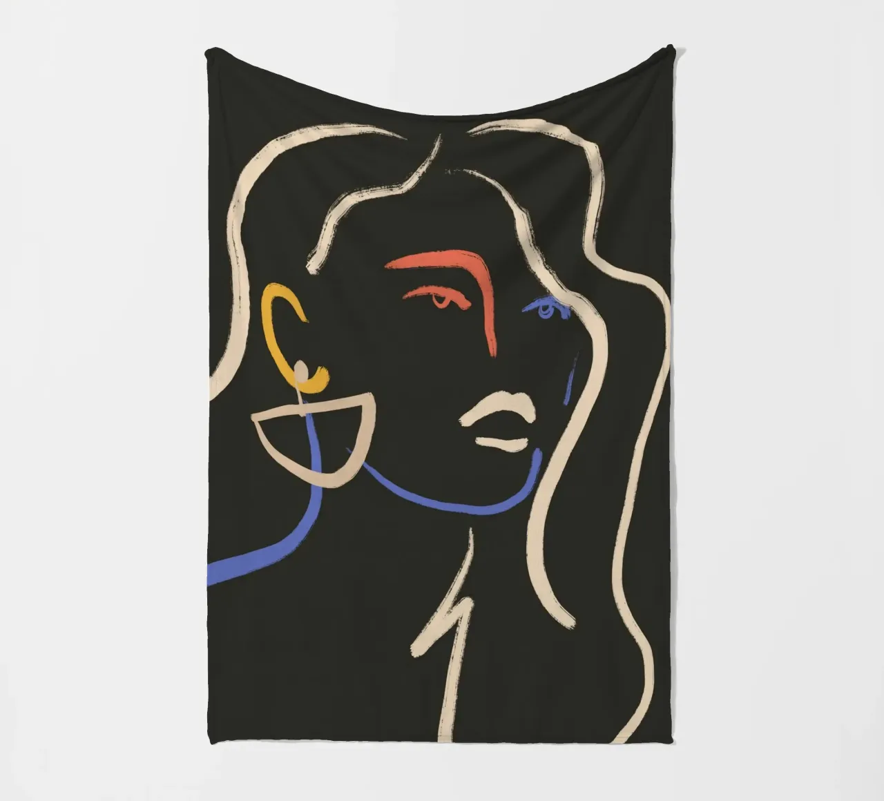 Donna in linee colorate coperta in pile da LeaDArt