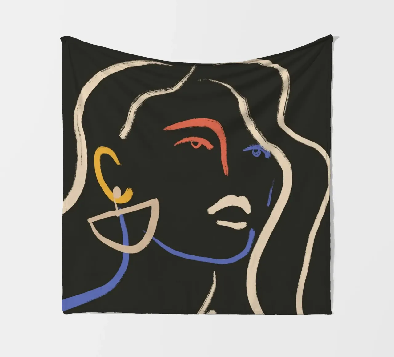 Donna in linee colorate coperta in pile da LeaDArt