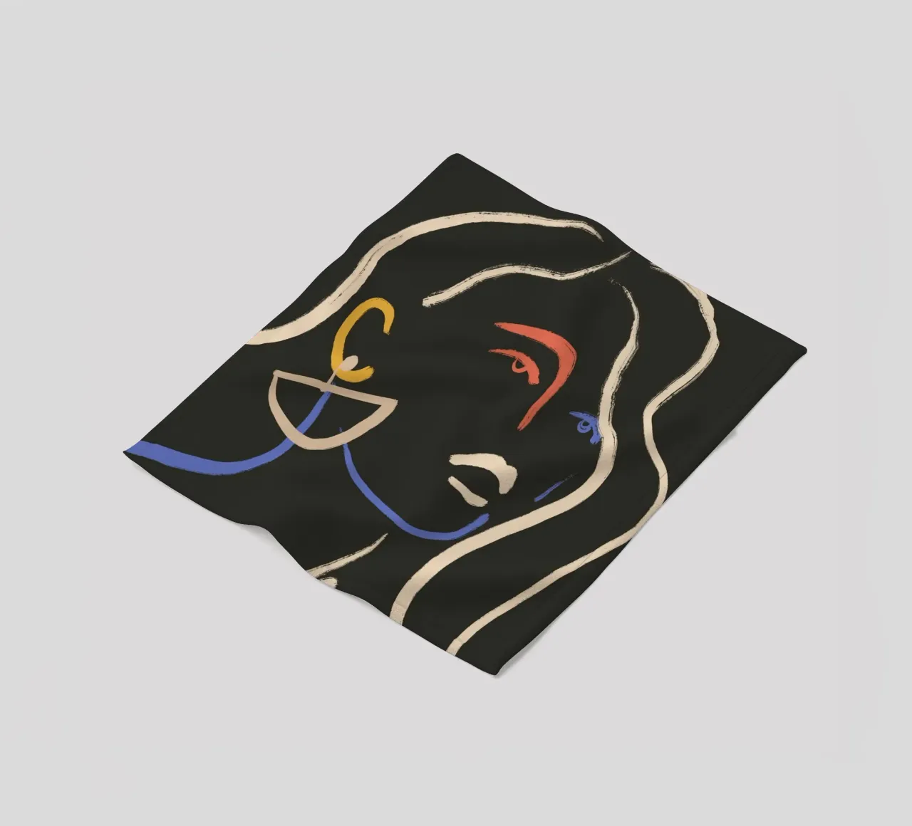 Donna in linee colorate coperta in pile da LeaDArt