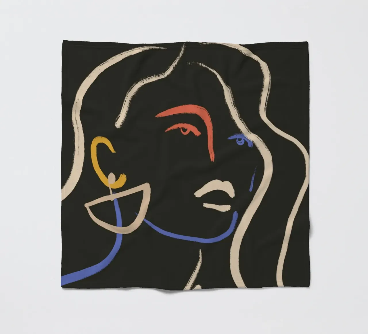 Donna in linee colorate coperta in pile da LeaDArt