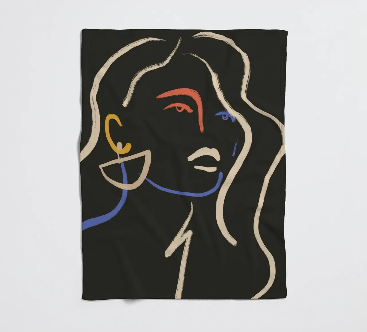 Donna in linee colorate coperta in pile da LeaDArt