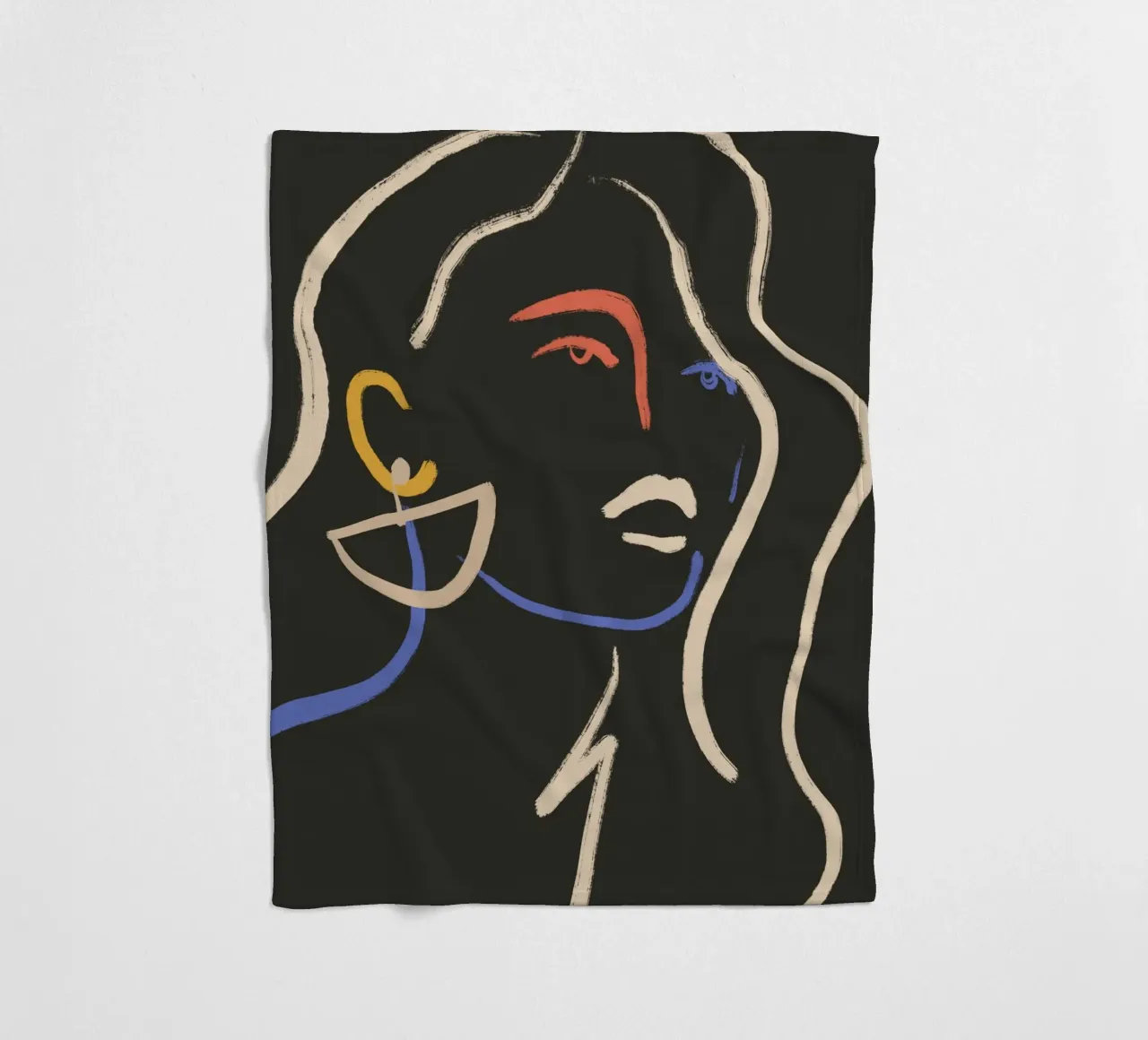 Donna in linee colorate coperta in pile da LeaDArt