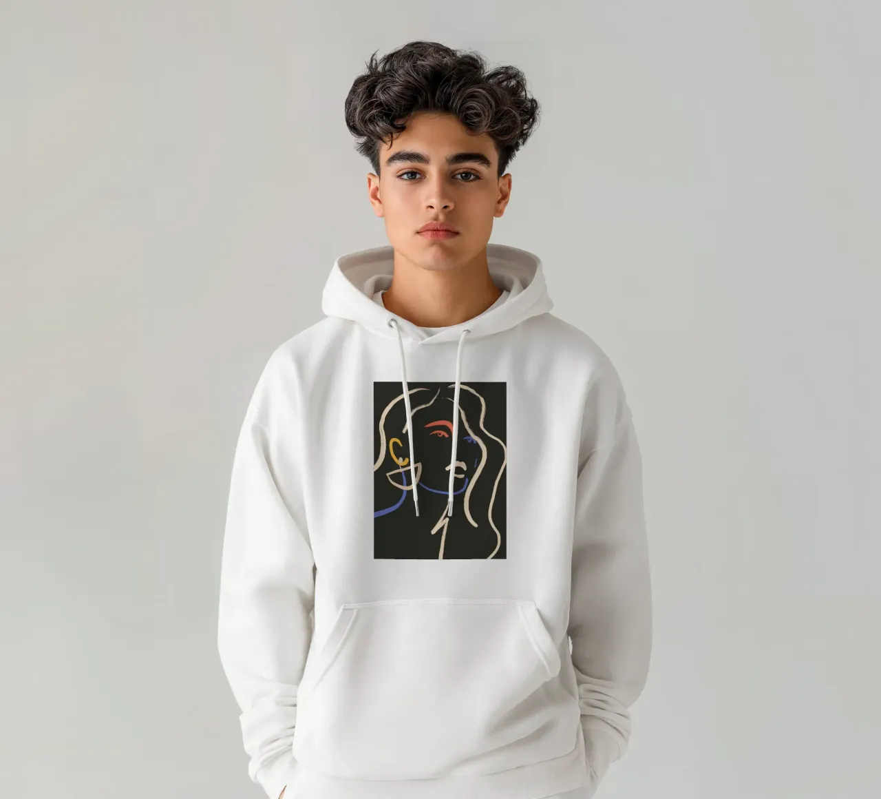 Donna in linee colorate felpa con cappuccio da LeaDArt