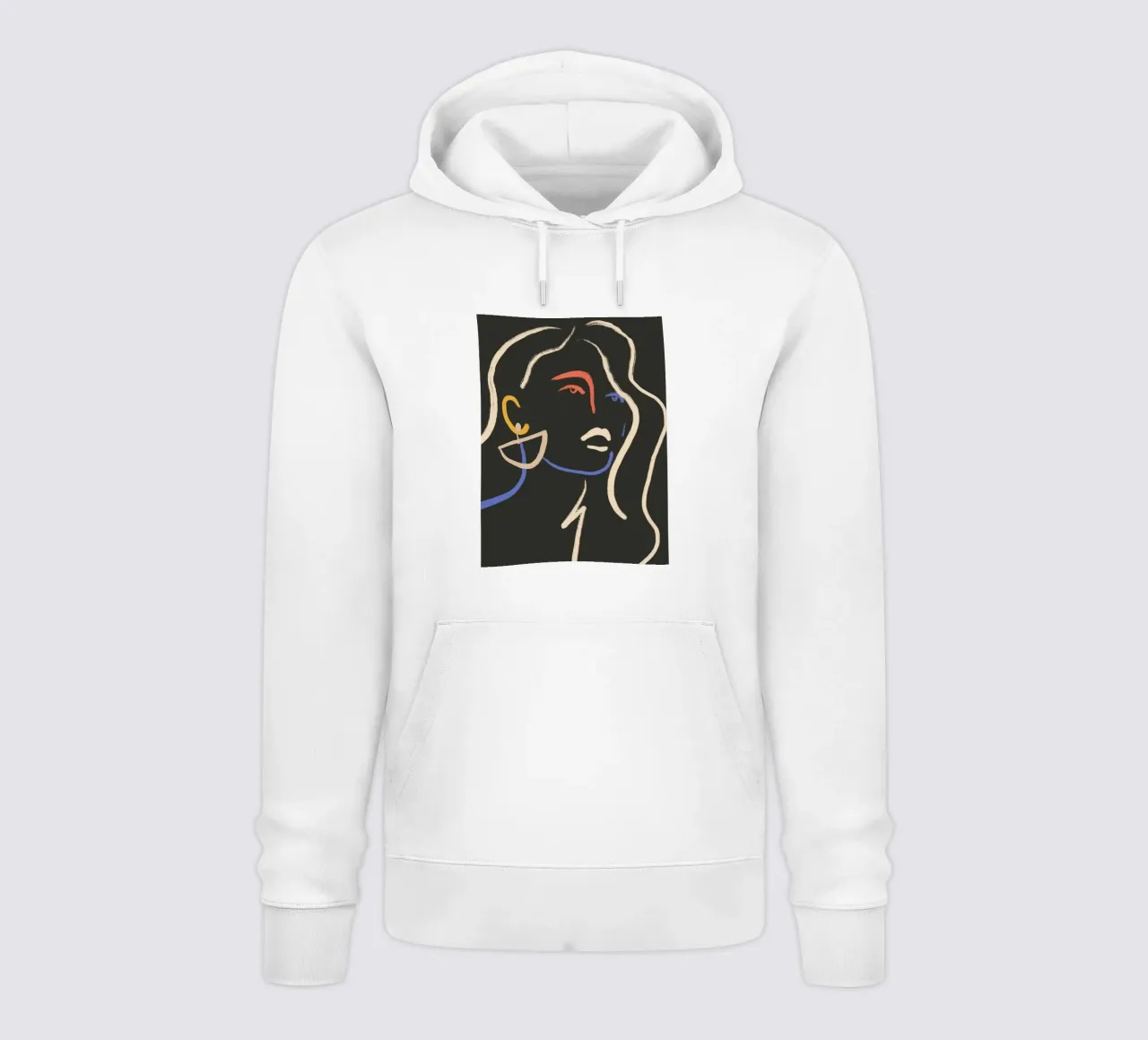 Donna in linee colorate felpa con cappuccio da LeaDArt