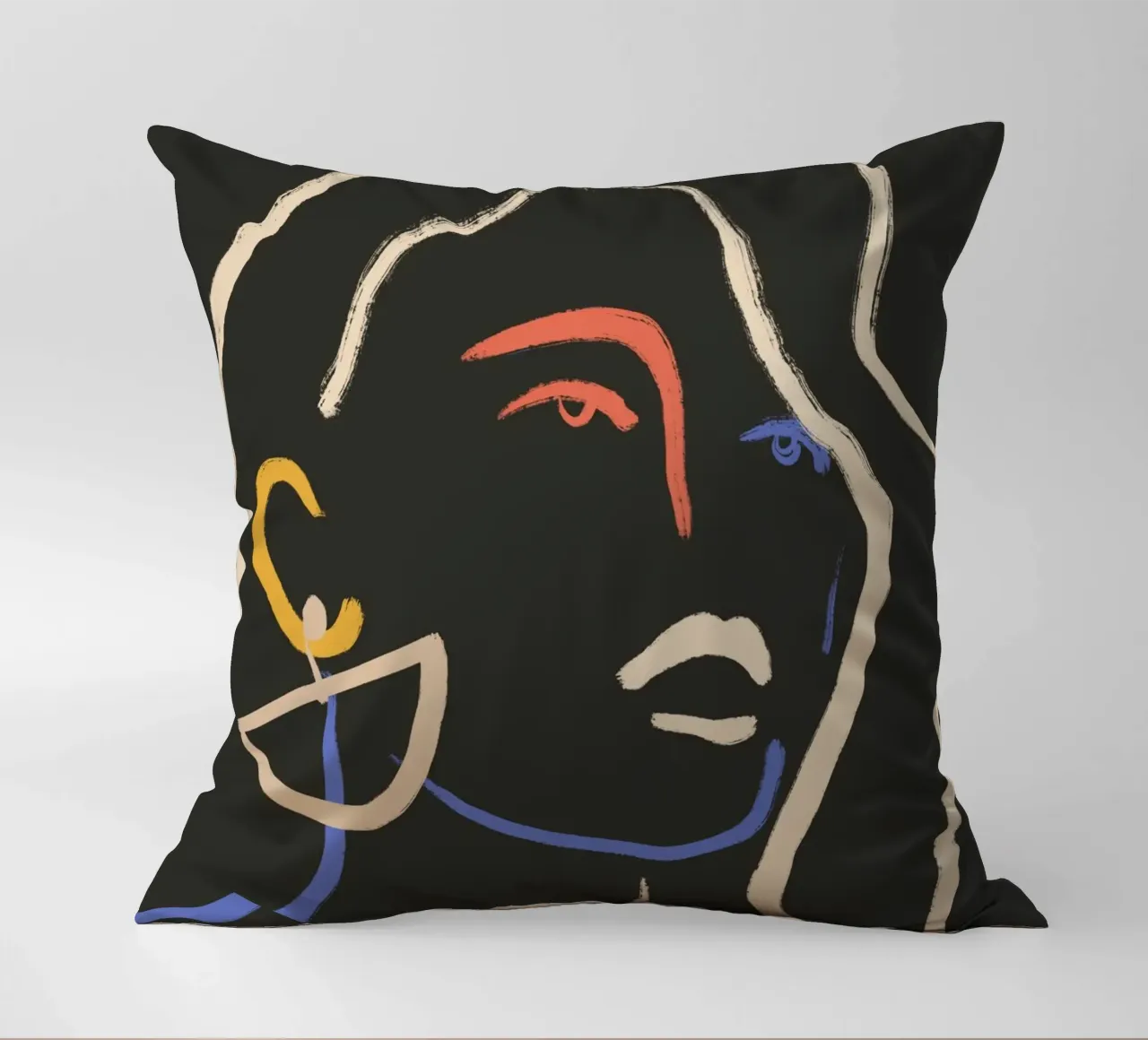 Donna in linee colorate cuscino da LeaDArt