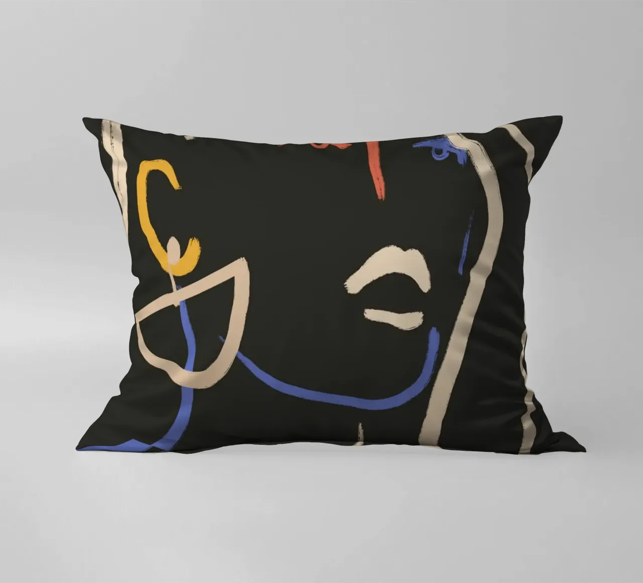 Donna in linee colorate cuscino da LeaDArt