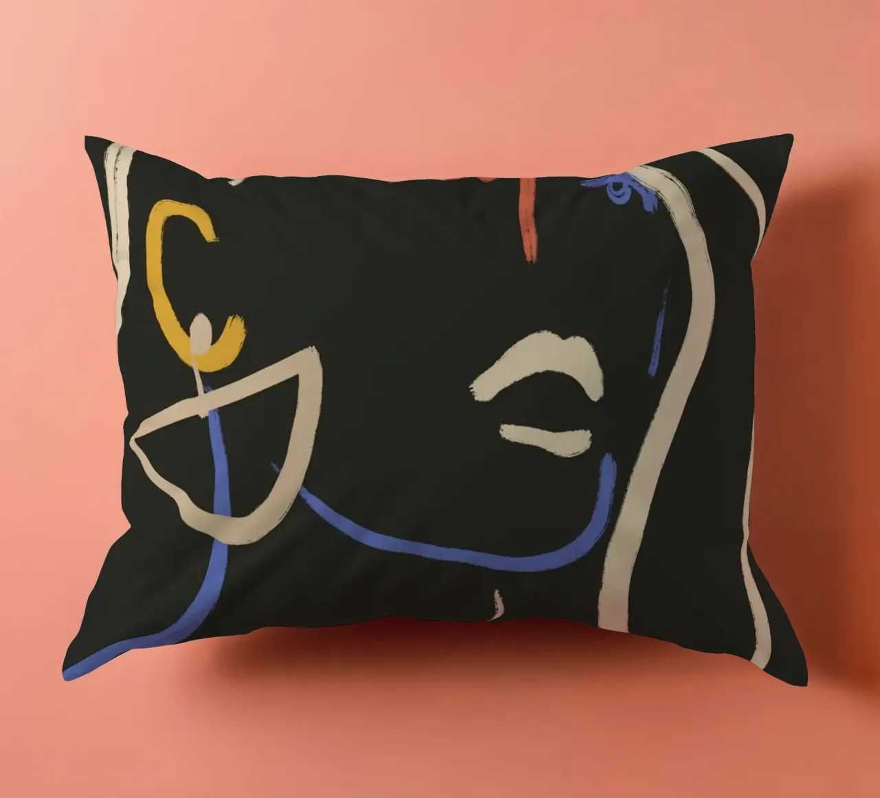 Donna in linee colorate cuscino da LeaDArt