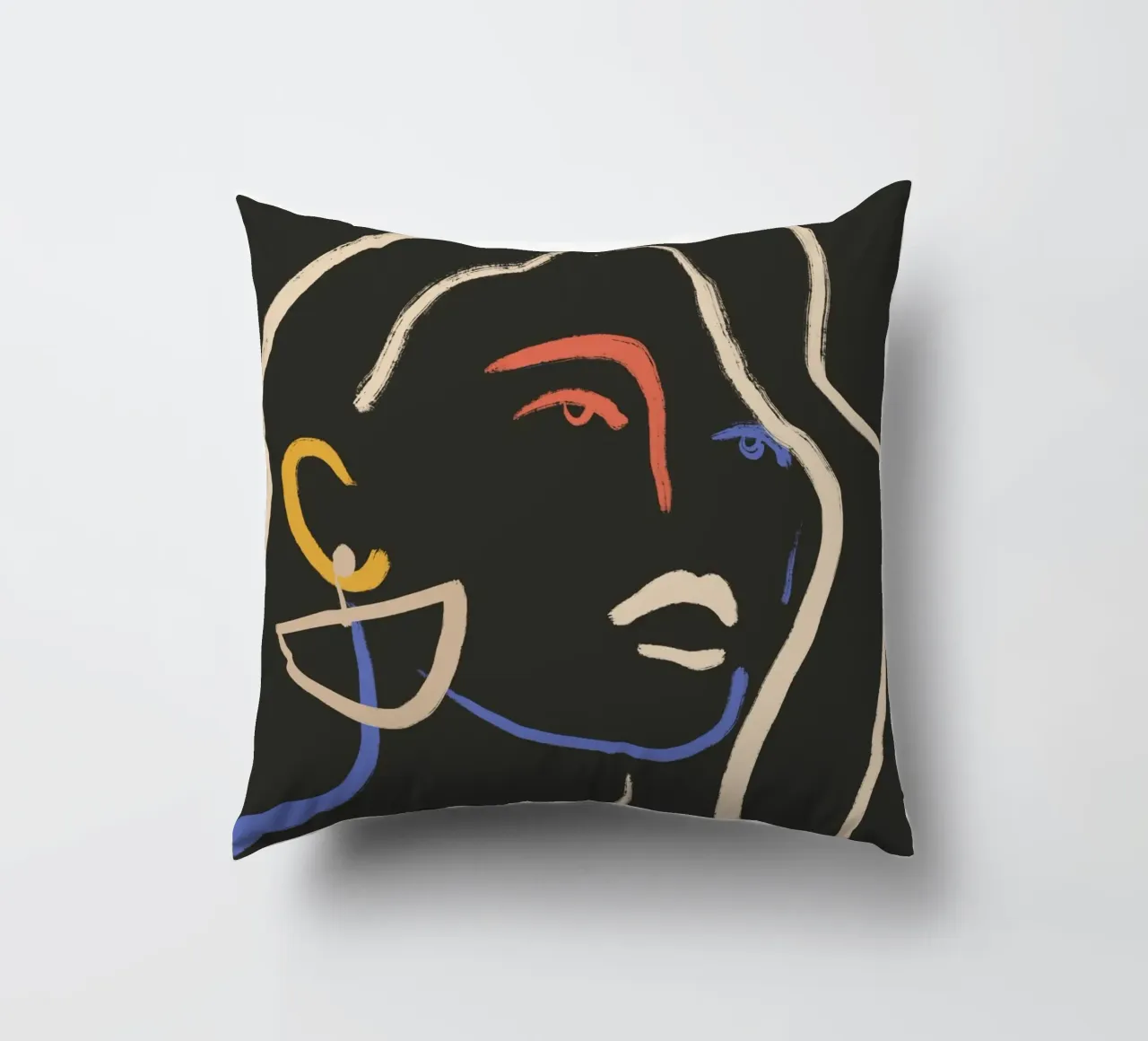 Donna in linee colorate cuscino da LeaDArt