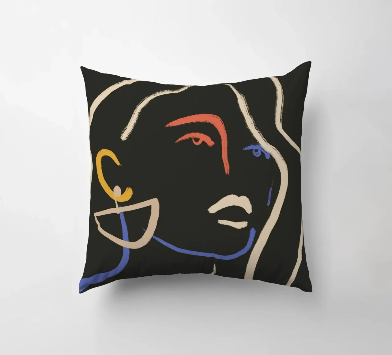 Donna in linee colorate cuscino da LeaDArt