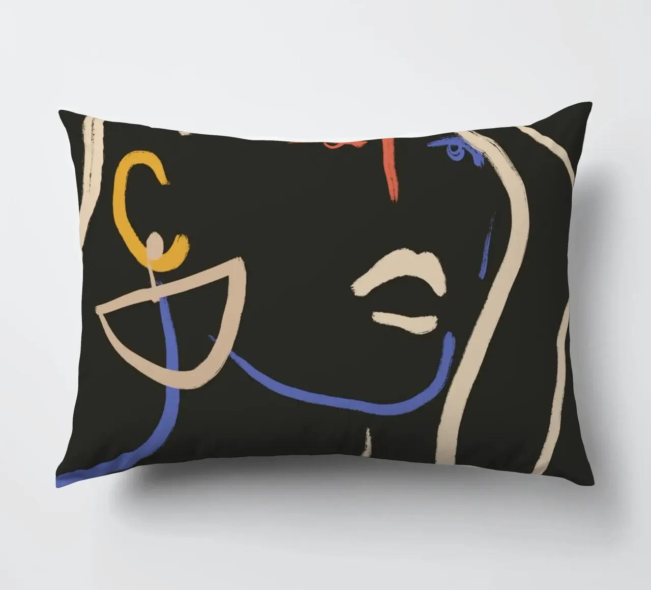 Donna in linee colorate cuscino da LeaDArt